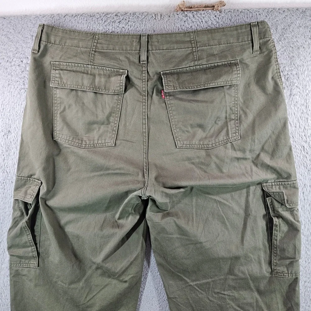 Levis 94 Baggy Cargo Pants Mens 38x30 Olive Green Cotton Utility Y2K